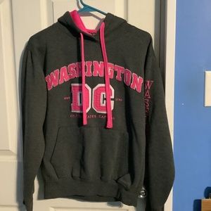 Women’s Washington DC Dark Gray & Pink Hooded Sweater/jacket Size S